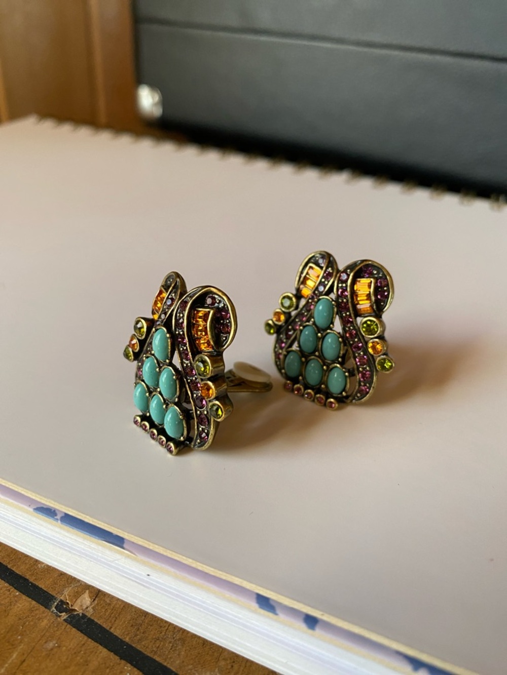 Heidi Daus Turquoise and Purple Multi-Colour Clip Earrings - Picture 17 of 17